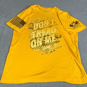 GRUNT Style T-Shirt XL Yellow Cotton Men's Don't Tread On Me